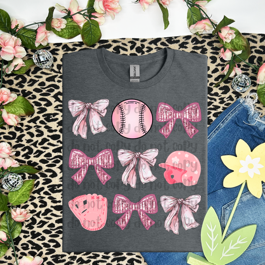 SOFTBALL Pink coquette - DTF TRANSFER (WFD F25)