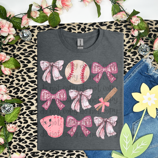 BASEBALL Pink coquette - DTF TRANSFER (WFD F25)