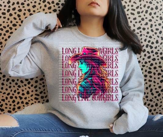 Long live cowgirls colorful-DTF TRANSFER (SFD)