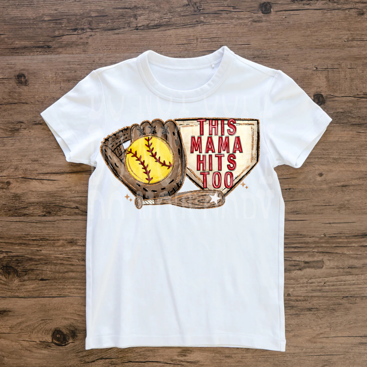 Softball This Mama Hits Too- DTF TRANSFER (DDVA FDC Sports Collab)