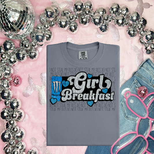 M blue energy Girl Breakfast-DTF TRANSFER (RAD)