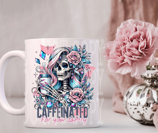 Caffeinated for your safety v1-UV dtf decal (SFD)