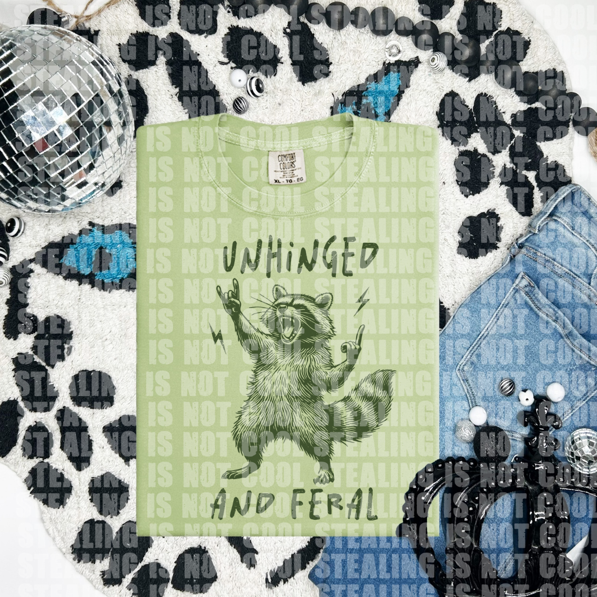 Unhinged and Feral 🦝 (CHOOSE YOUR COLOR)-DTF TRANSFER (CFD)