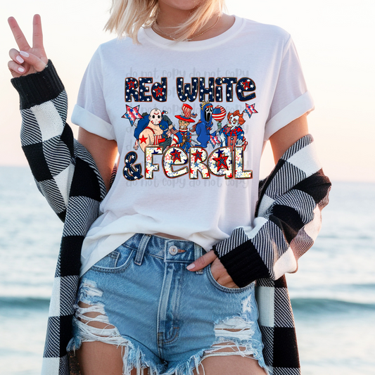 Red white and feral horror - DTF TRANSFER (Blast from the past Collab)
