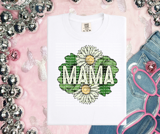 Mama green floral-DTF TRANSFER (LDC/F23)