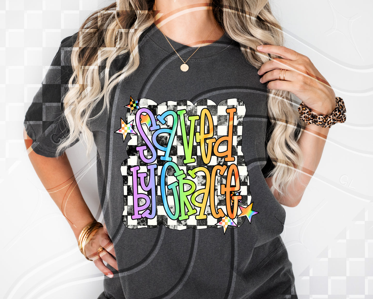 Saved by Grace - DTF TRANSFER (GLD)