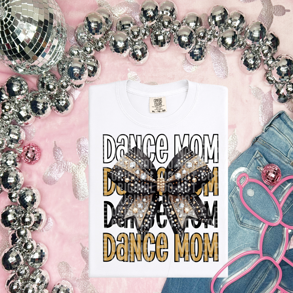 Dance Mom w/ Bow *CHOOSE YOUR COLOR*- DTF TRANSFER (UDD)