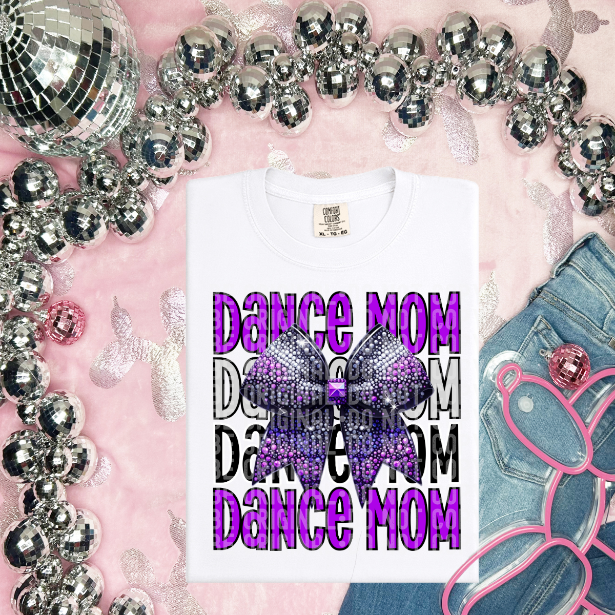 Dance Mom w/ Bow *CHOOSE YOUR COLOR*- DTF TRANSFER (UDD)