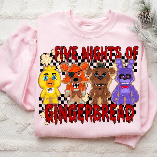 Five nights of gingerbread- DTF TRANSFER (MMDD N24)