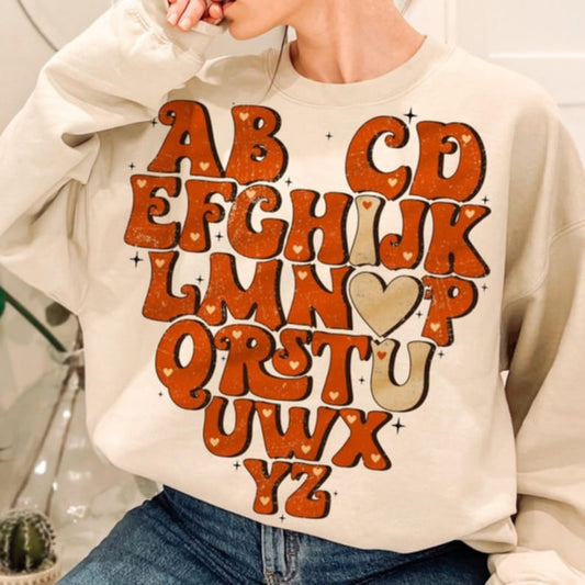 ABC I love u- DTF TRANSFER (ULF)