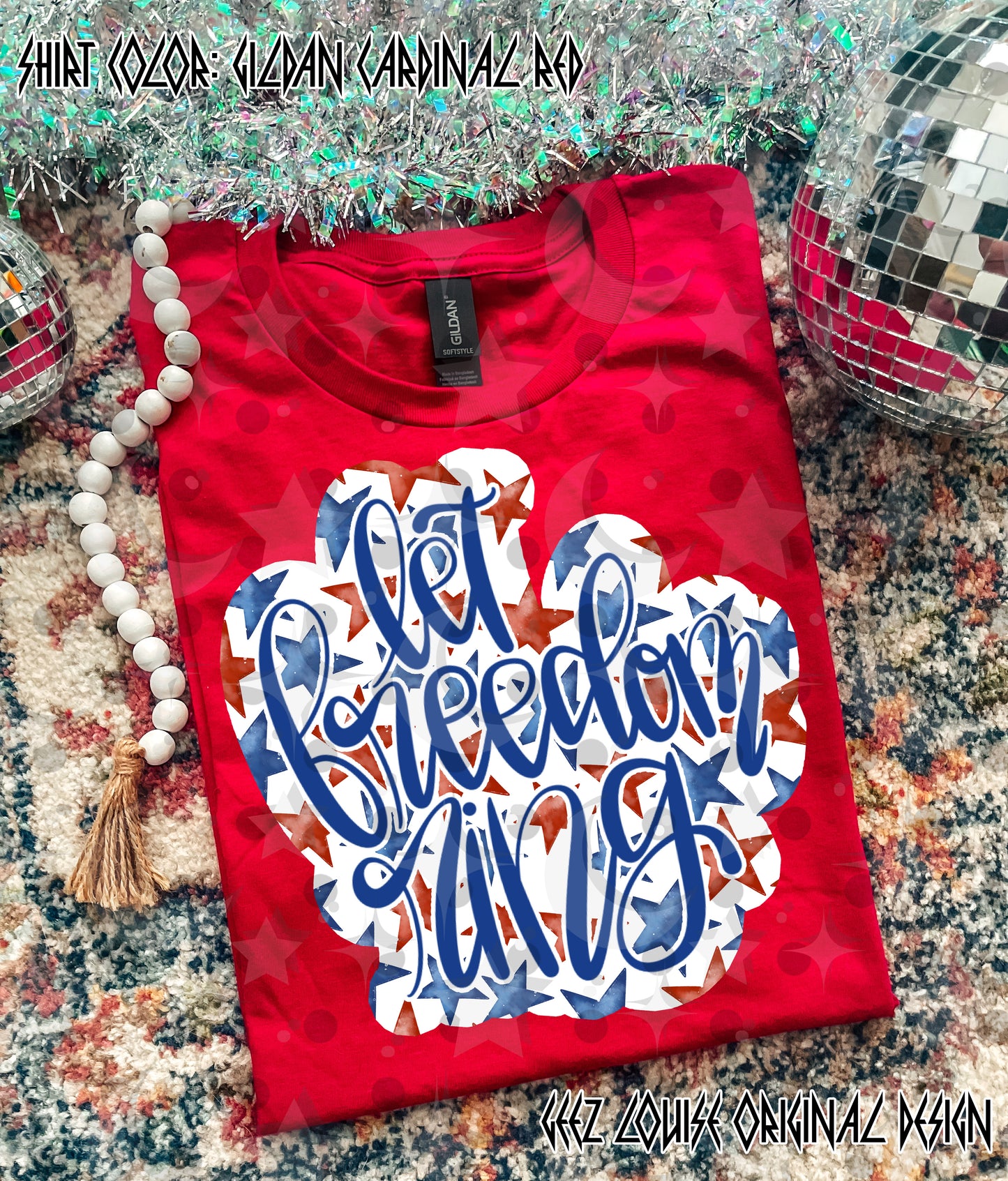 Let freedom ring stars - DTF TRANSFER (GLD AP26)