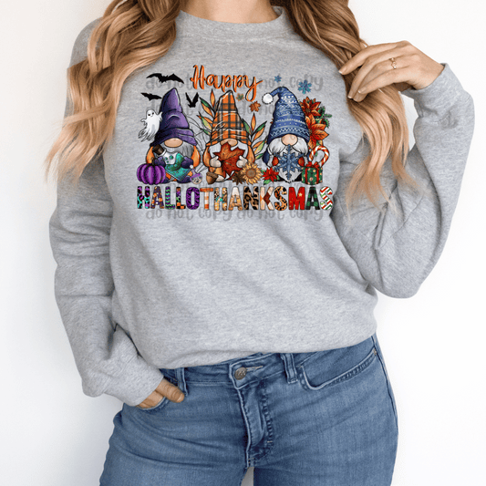 Gnomes #2 Happy Hallowthankmas - DTF TRANSFER ONLY