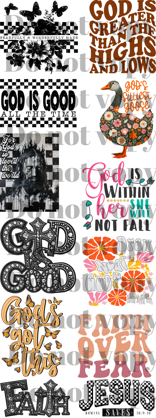 Faith ; premade gang sheet 22x60