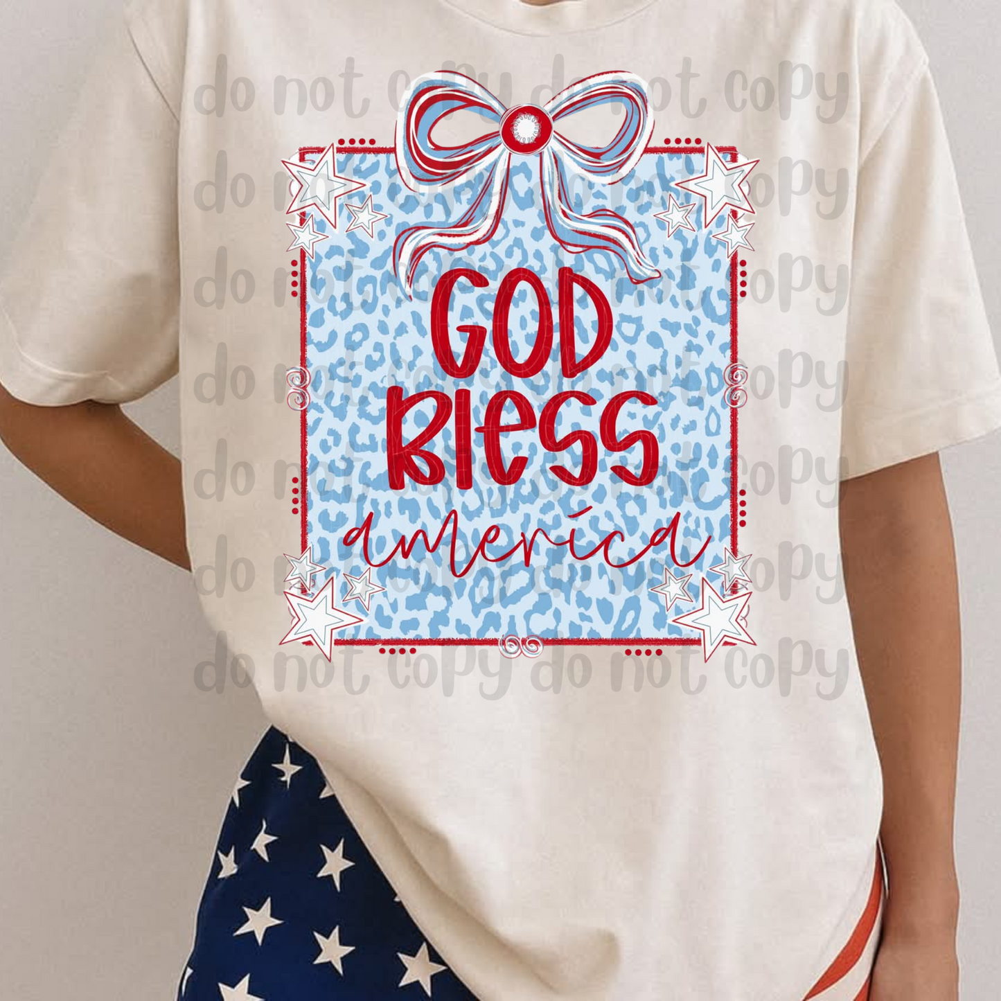 God bless America bow coquette - DTF TRANSFER