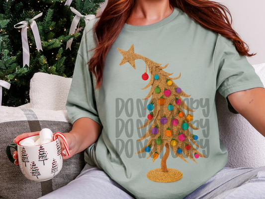 Burlap Grouch leaning tree - DTF TRANSFER (WFD)