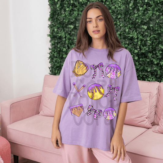 Drippy softball grid - DTF TRANSFER (PVC)