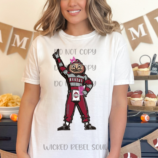 Ohio State Mascot - DTF TRANSFER (Axis football drop)