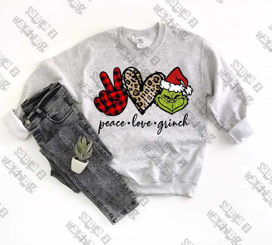 Peace Love Grinch - DTF TRANSFER ONLY (WRS)