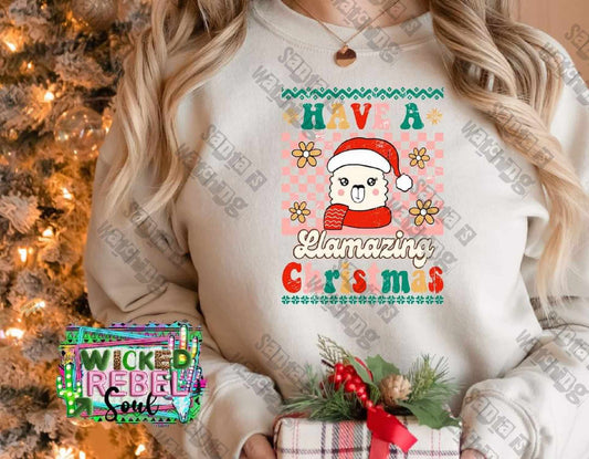 Have A Llamazing Christmas - DTF TRANSFER ONLY (WRS)