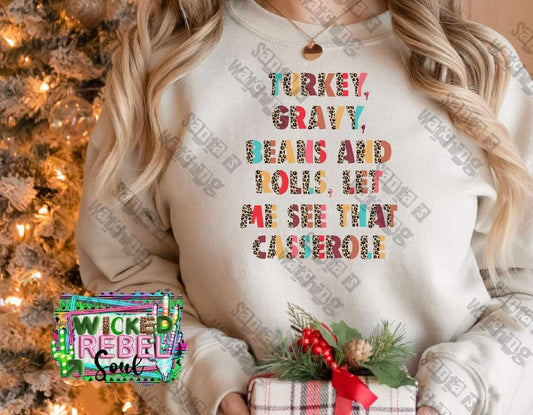 Turkey Gravy Beans And Rolls - DTF TRANSFER ONLY (WRS)