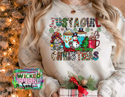 Just A Girl Who Loves Christmas - DTF TRANSFER ONLY (WRS)