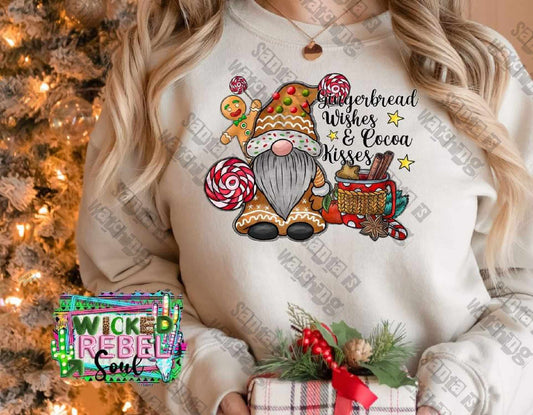 Gingerbread Wishes & Cocoa Kisses - DTF TRANSFER ONLY (WRS)