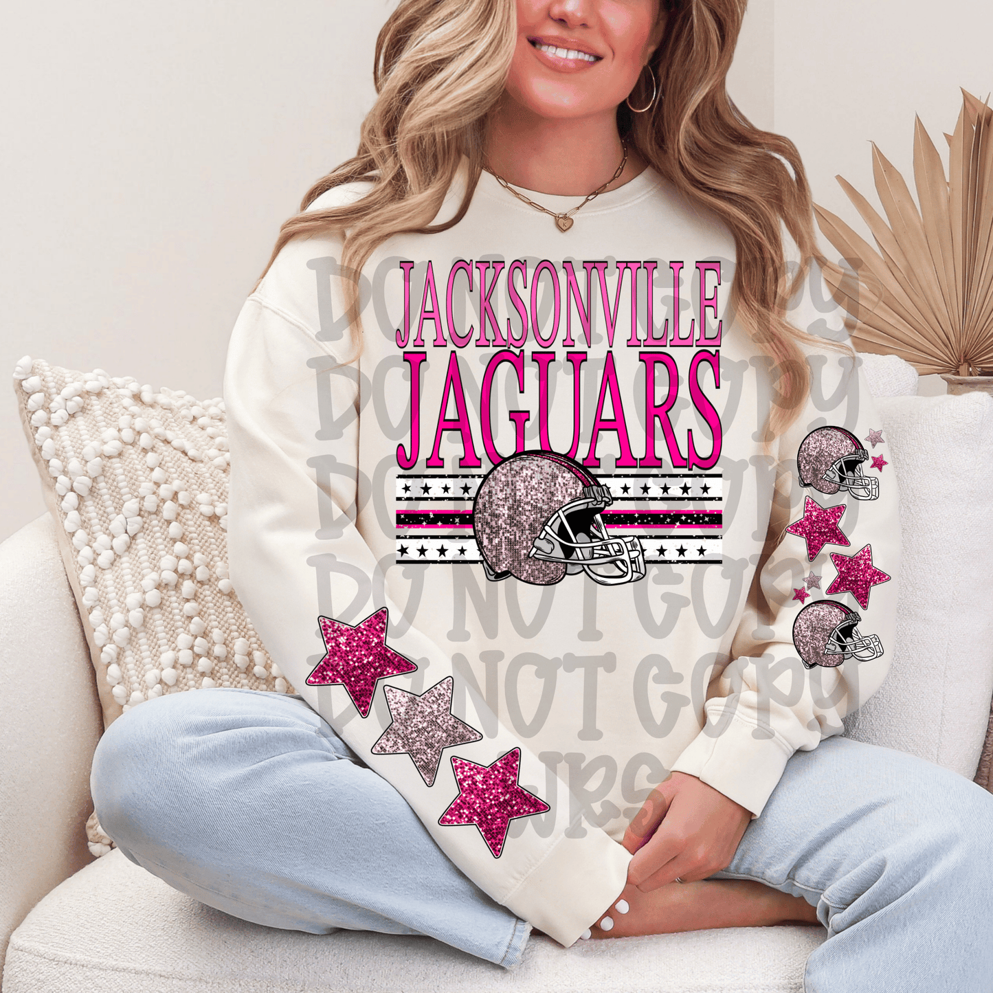 Pink sequin Football Design CHOOSE YOUR TEAM DTF TRANSFER (MMD)