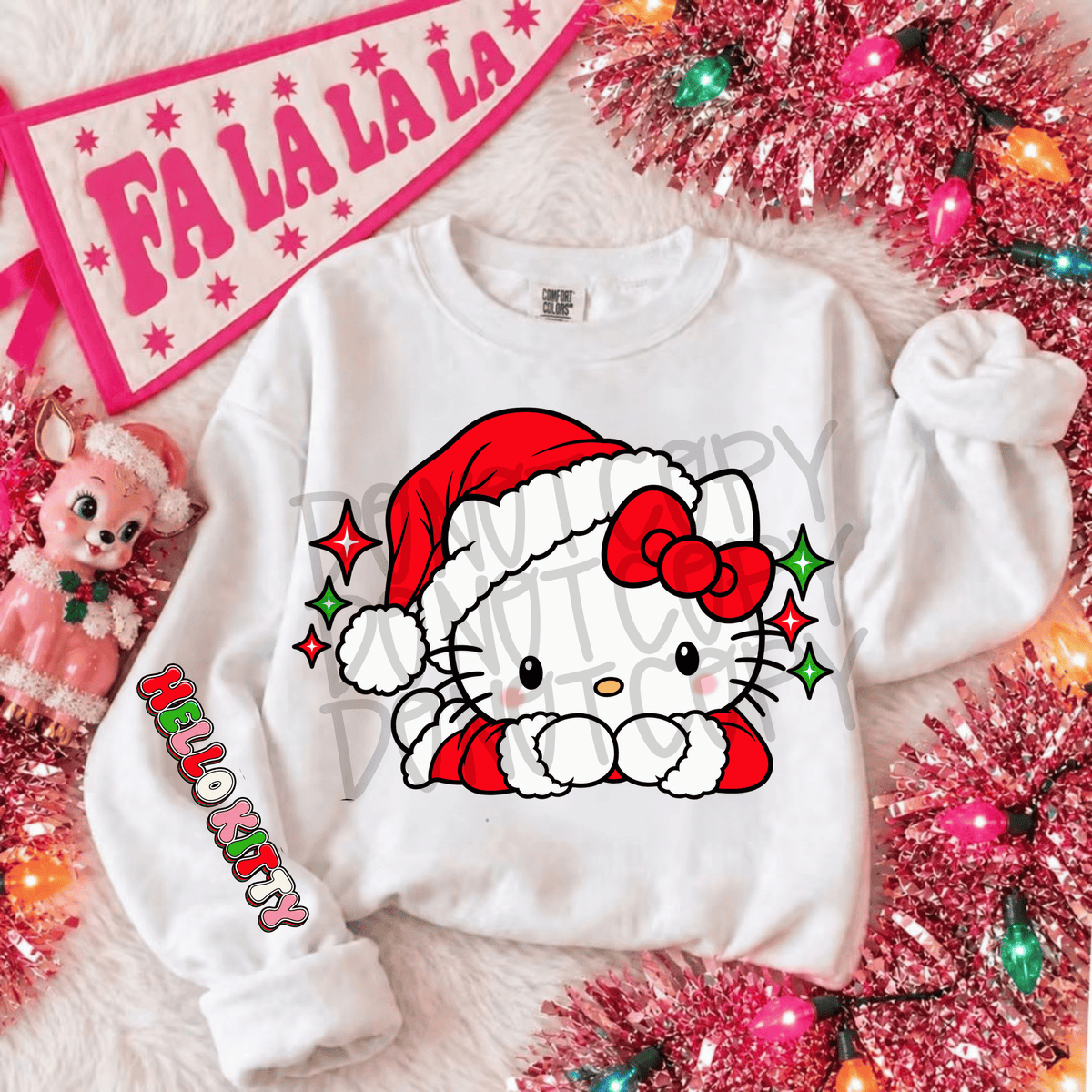 Kitty cute Christmas characters DTF Transfer