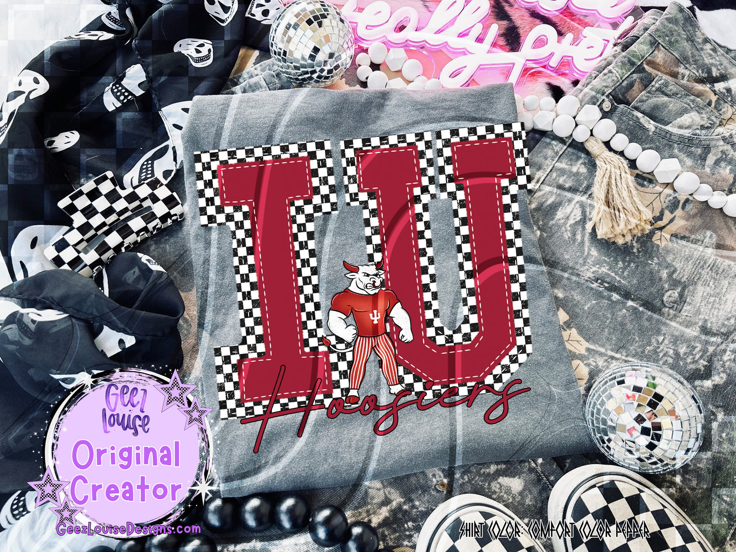 Hoosiers checkered - DTF TRANSFER (GLD925)