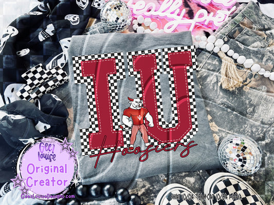 Hoosiers checkered - DTF TRANSFER (GLD925)