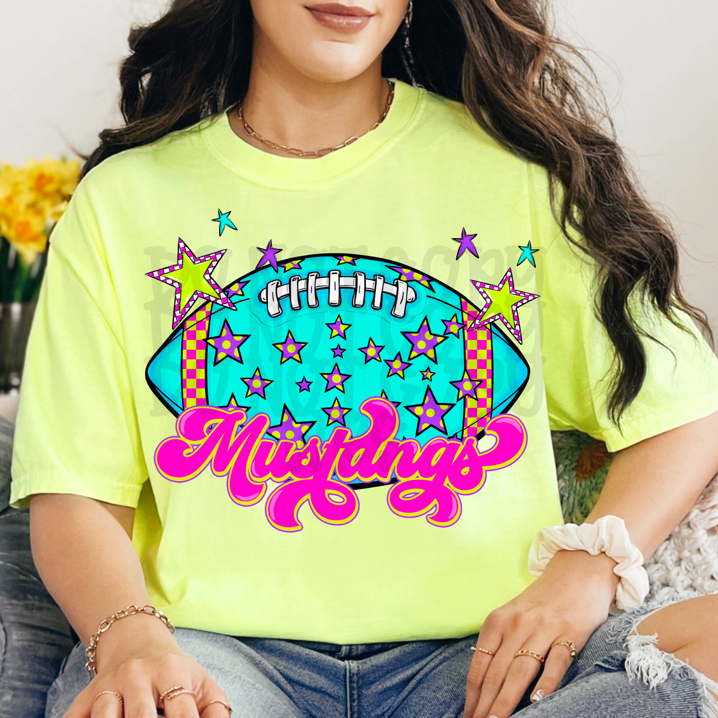 Bright Neon Football CHOOSE YOUR TEAM NAME - DTF TRANSFER (SCG JY25)