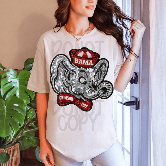 Roll tide : extra faux sequin - DTF TRANSFER (SYM)