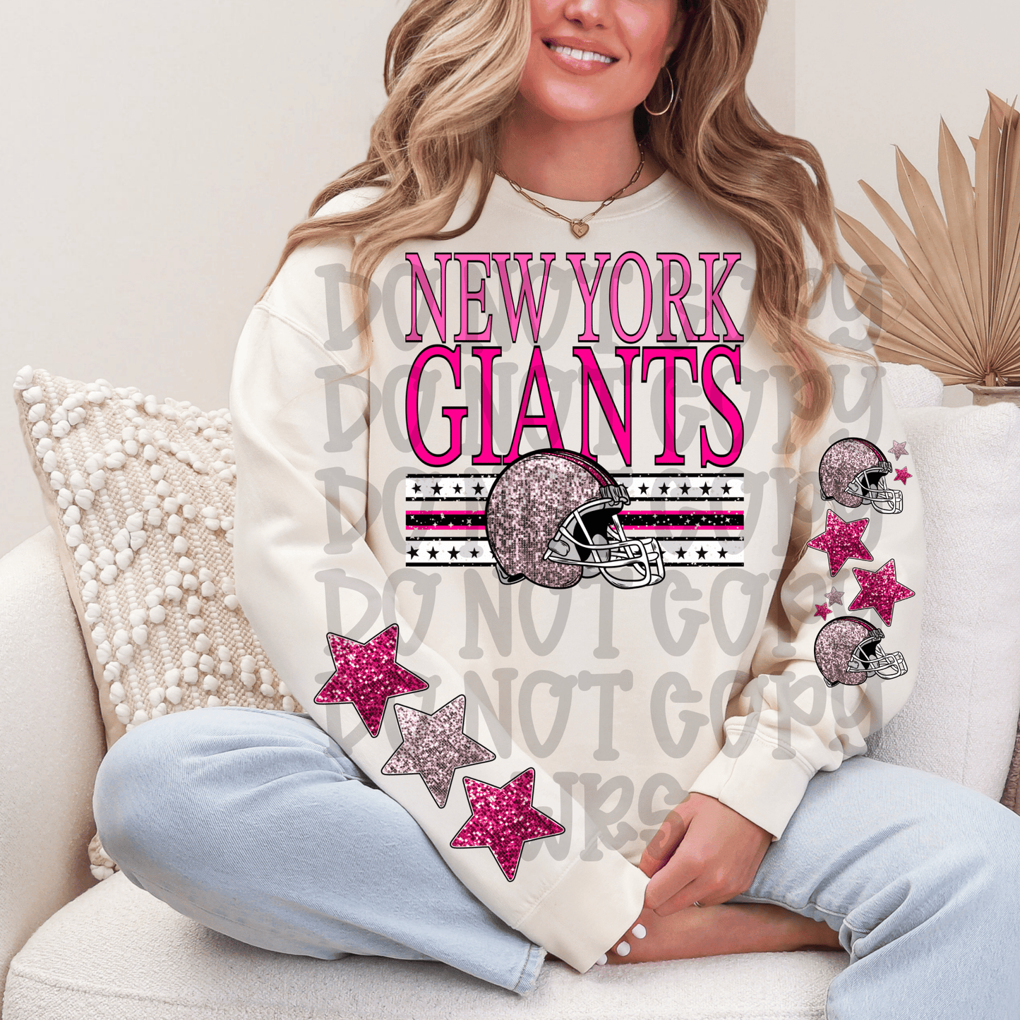 Pink sequin Football Design CHOOSE YOUR TEAM DTF TRANSFER (MMD)