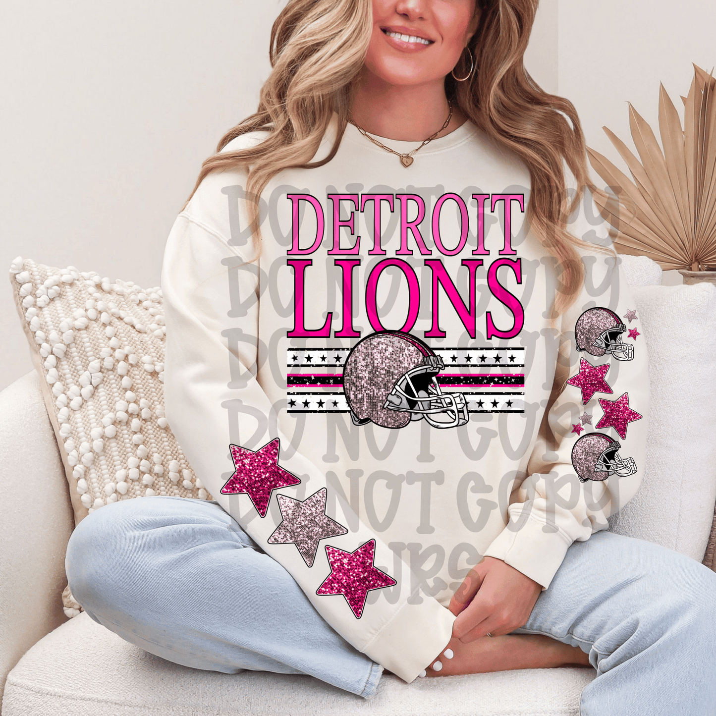 Pink sequin Football Design CHOOSE YOUR TEAM DTF TRANSFER (MMD)