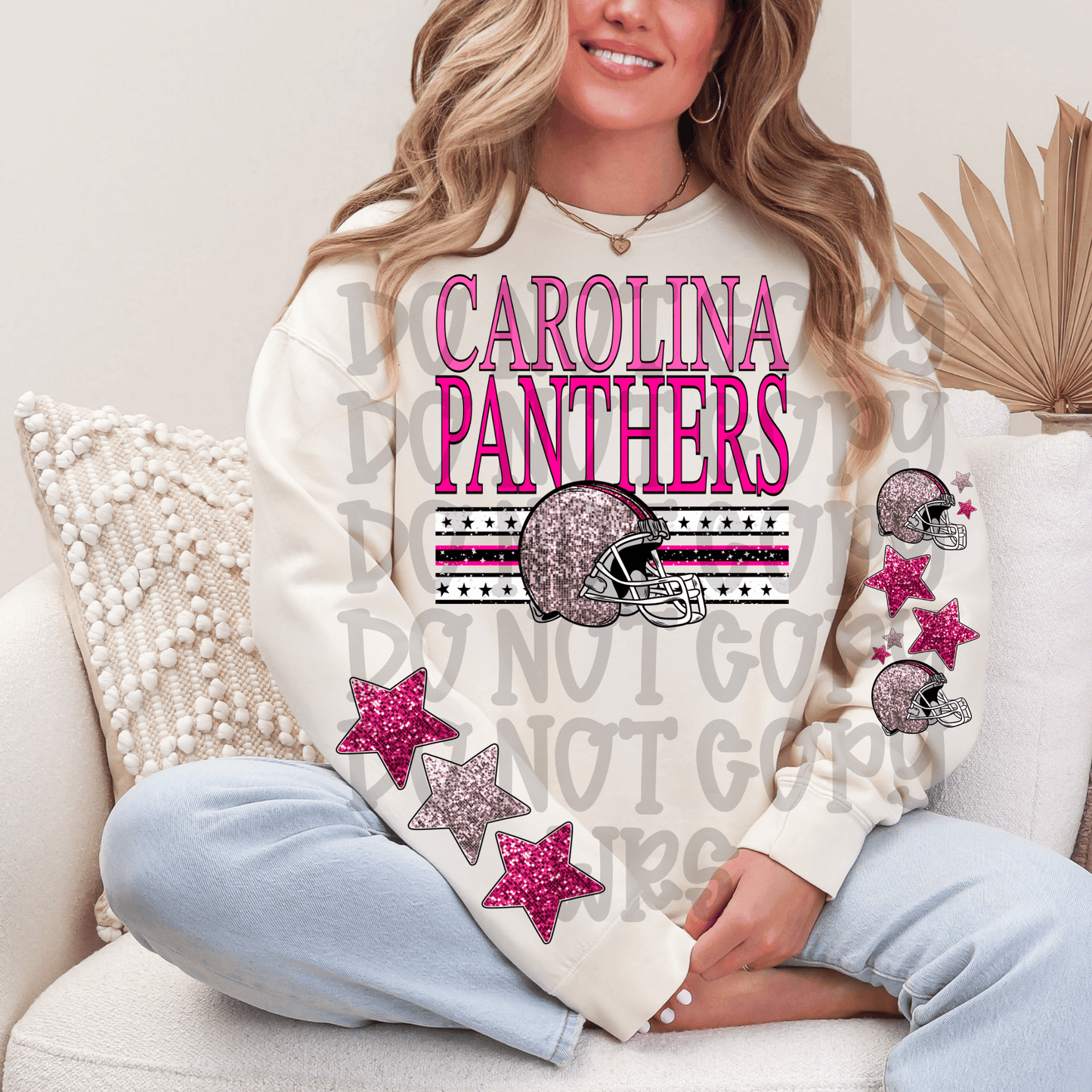 Pink sequin Football Design CHOOSE YOUR TEAM DTF TRANSFER (MMD)