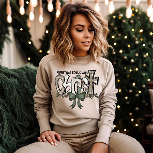 Christmas begins with Christ- DTF TRANSFER (MG Xmas fundraiser)