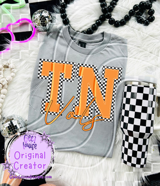 Vols #2 checkered - DTF TRANSFER (GLD925)