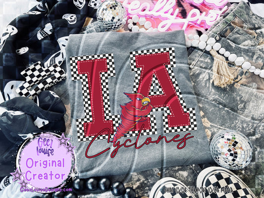 Cyclones checkered - DTF TRANSFER (GLD925)