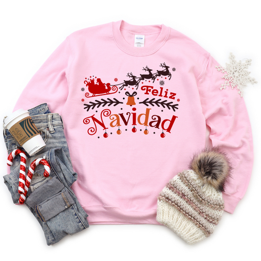 Feliz Navidad Santa's sleigh - DTF TRANSFER ONLY