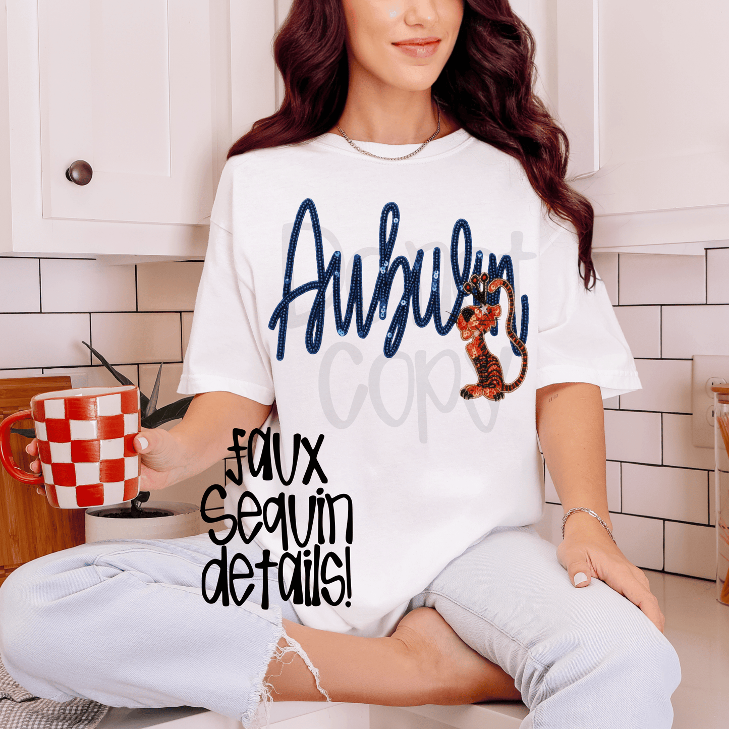 Auburn : extra faux sequin - DTF TRANSFER (SYM)