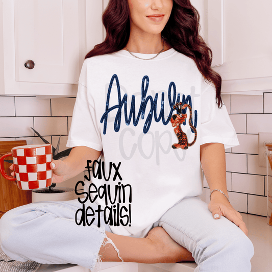 Auburn : extra faux sequin - DTF TRANSFER (SYM)