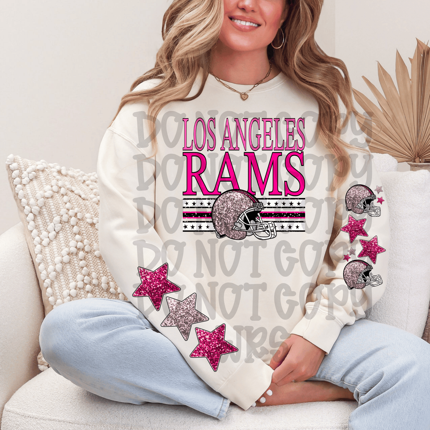 Pink sequin Football Design CHOOSE YOUR TEAM DTF TRANSFER (MMD)