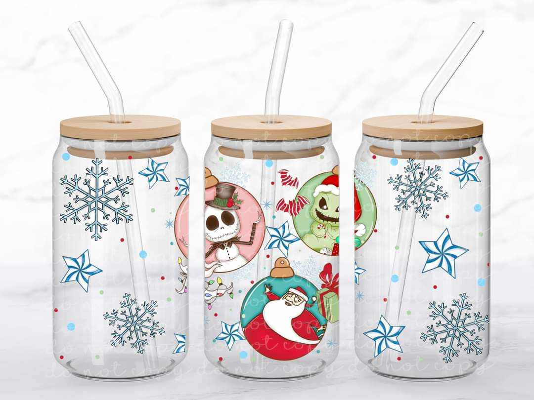 Christmas Nightmare- UV dtf wrap 16oz libbey : MMDD
