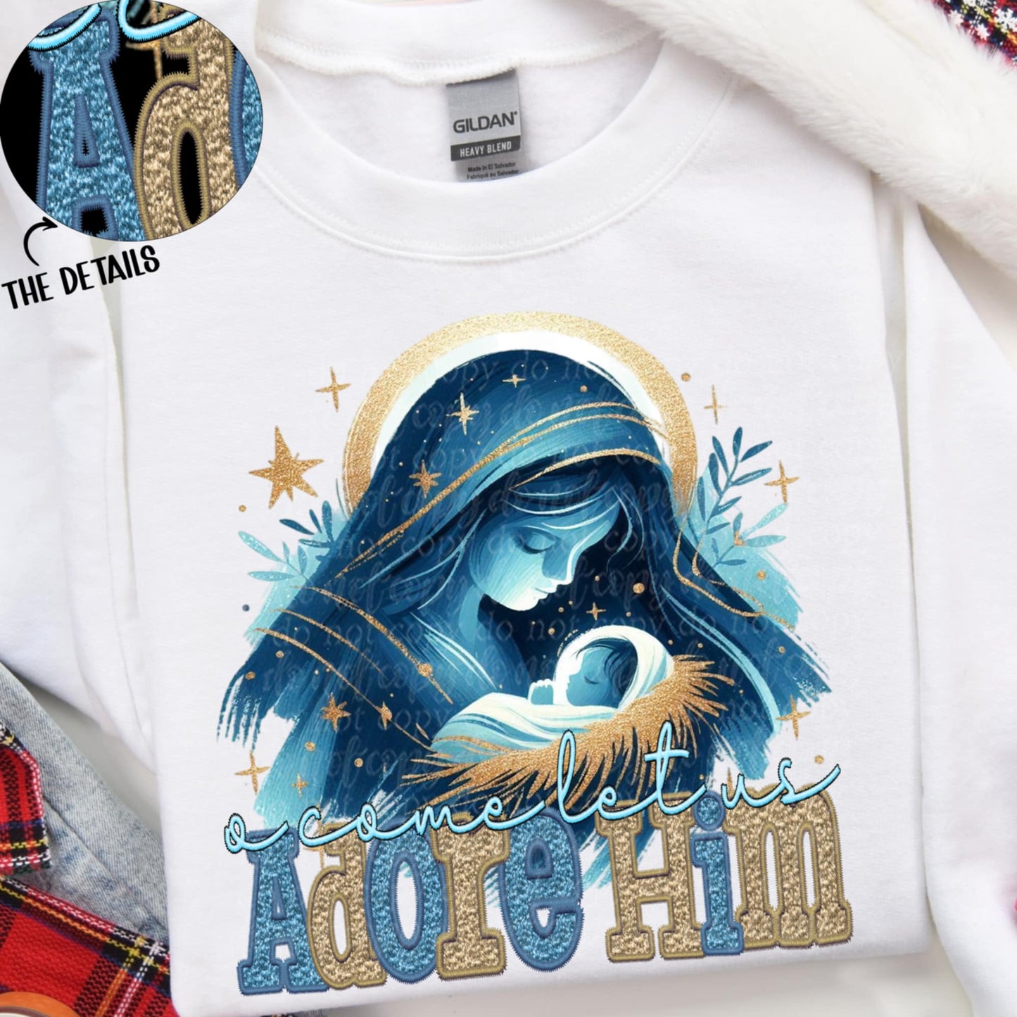 O come let us adore him- DTF TRANSFER (MG Xmas fundraiser)