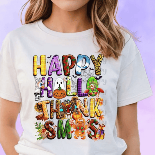 Gingerbread Happy Hallowthankmas - DTF TRANSFER ONLY