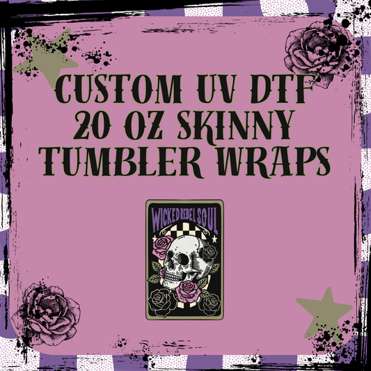 Custom UV DTF 20oz skinny tumbler