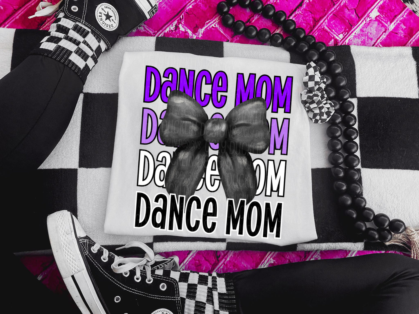 Dance Mom w/ Bow *CHOOSE YOUR COLOR*- DTF TRANSFER (UDD)