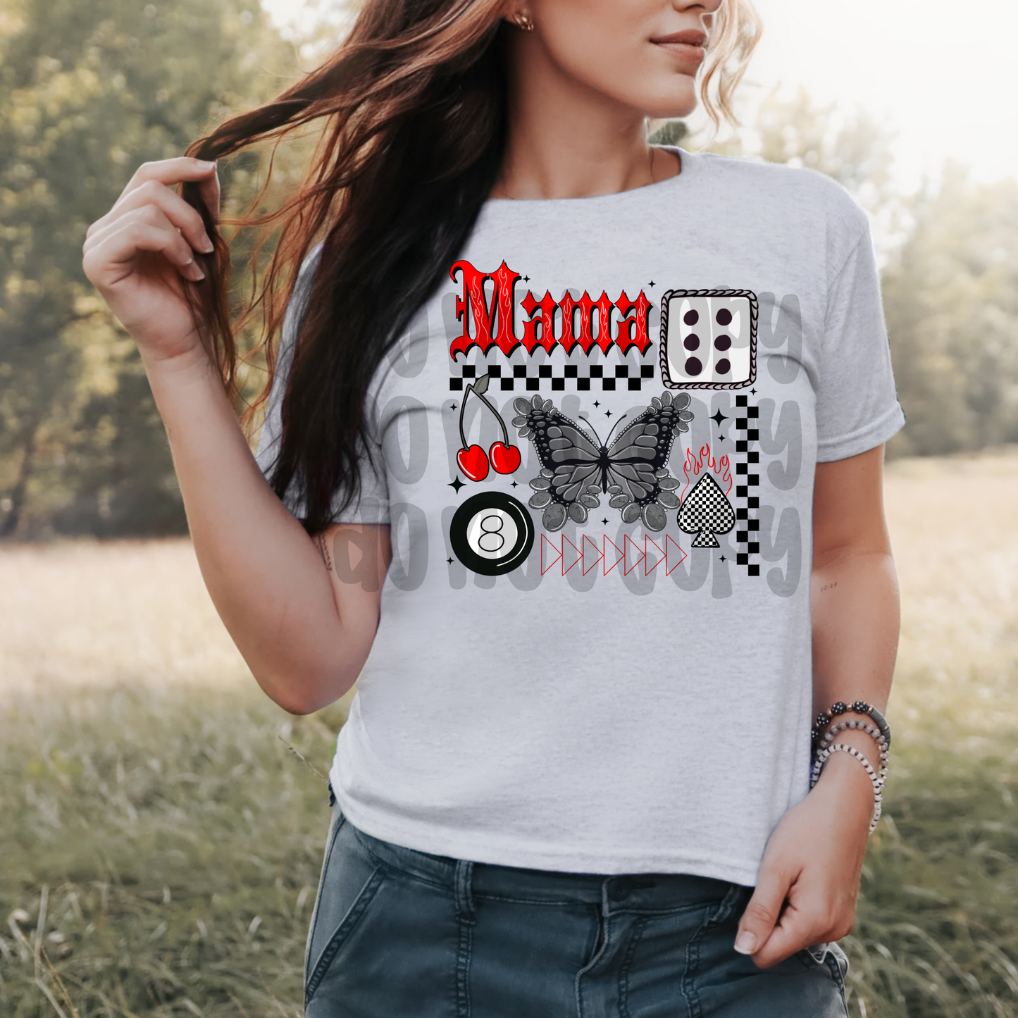 Mama edgy butterfly collage - DTF TRANSFER (BWDD)