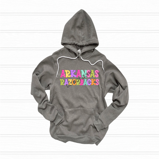 Razorbacks preppy typography - DTF TRANSFER (DKDBK)