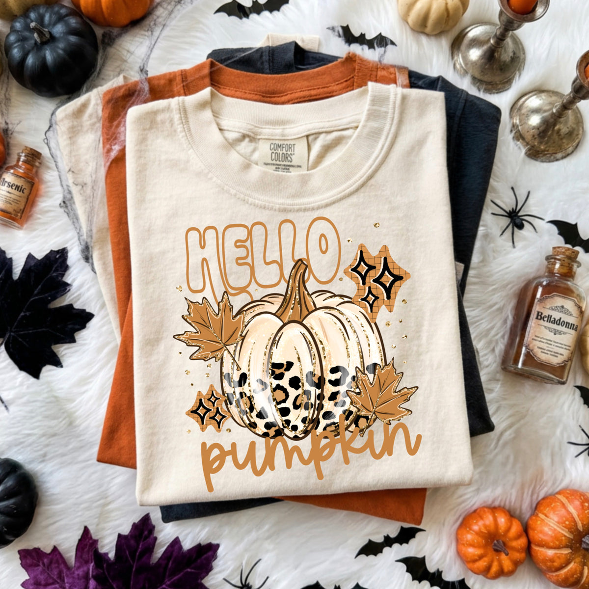 Hello Pumpkin leopard pumpkin - DTF TRANSFER (CSC)